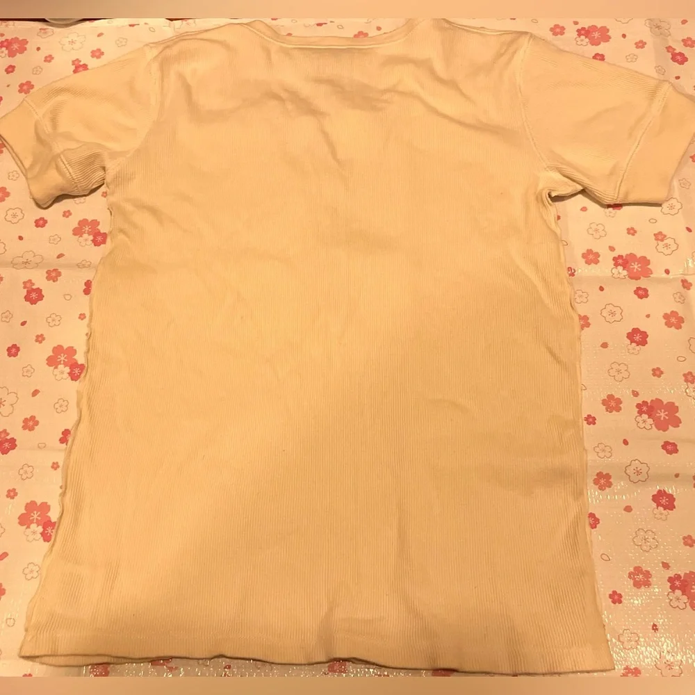 Ralph Lauren Girls Beige Ruffle Button Up Short Sleeve Blouse Size XL (Girls)